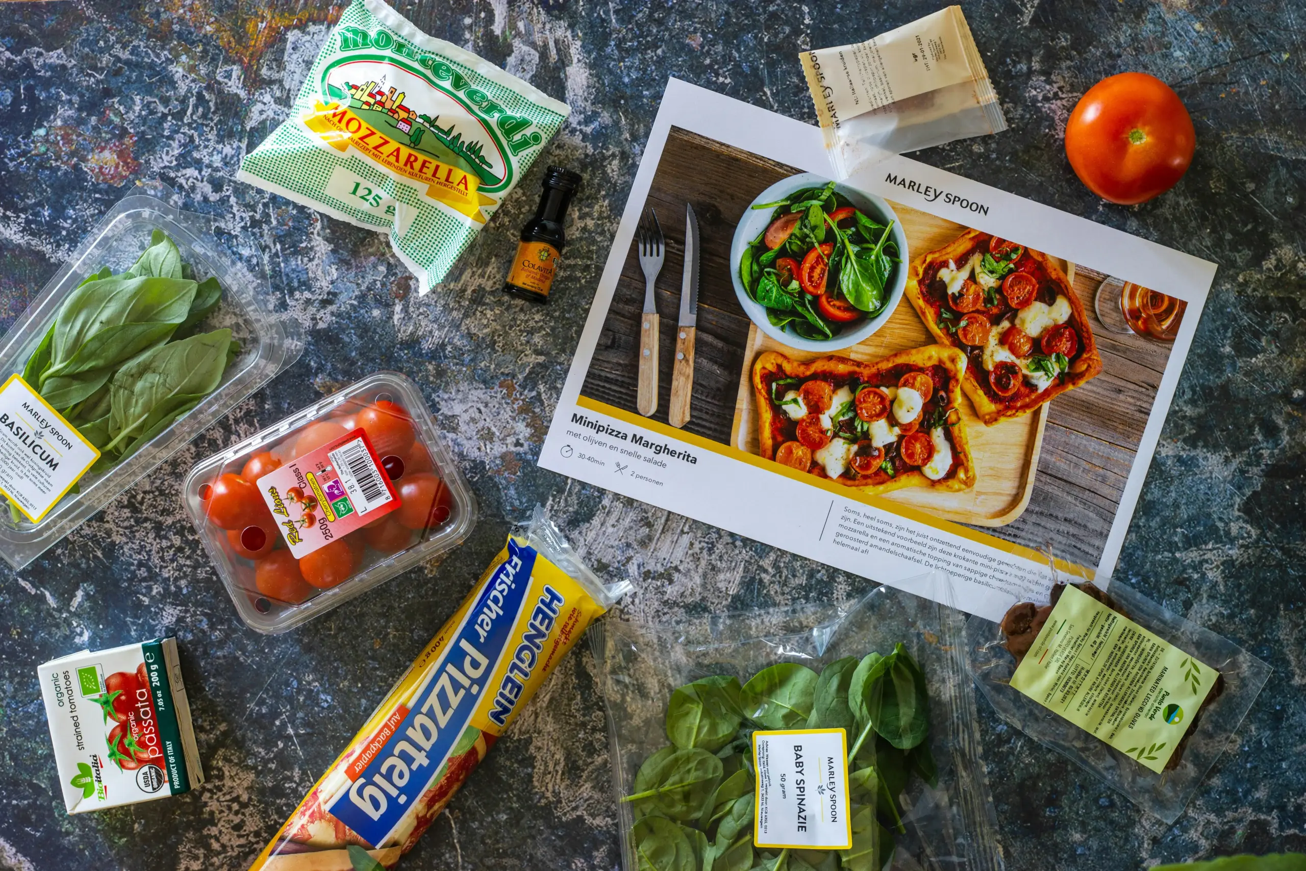 Meal prep product page showing ingredient lists, local supplier notes, nutrition details, allergens, storage guidance, and reheating information.