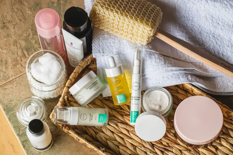 Indie skincare ecommerce NZ website showing product page, ingredient library, skin concern guide, routine builder, reviews, and customer data dashboard.